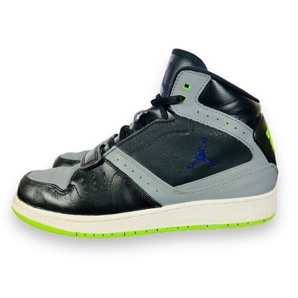 Air Jordan 1 Flight Black / Grey / Lime 630919-070 Rare Youth 6.5 - Picture 2 of 11